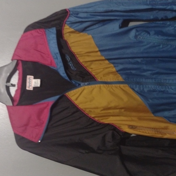 Vintage Reebok Windbreaker Jacket size small Blue Black Retro 80s 90s Athletic - Picture 10 of 12